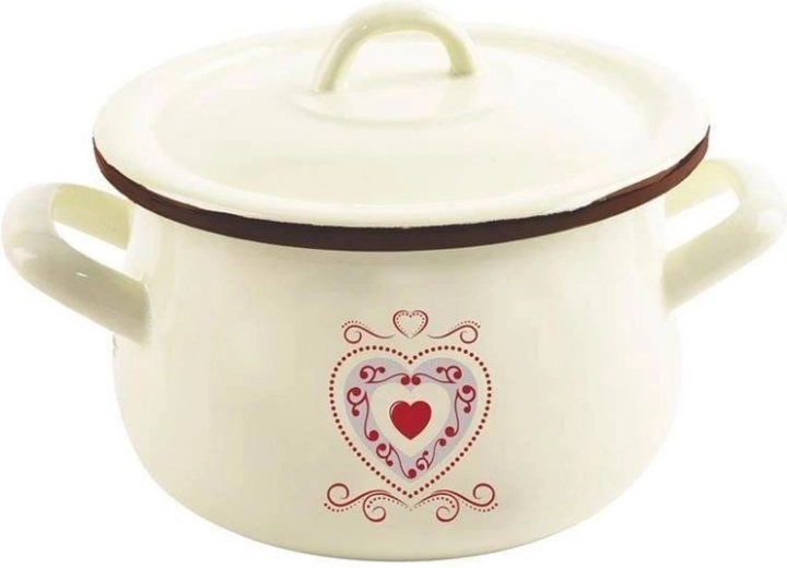 Emailpott kaanega beež TONCA 16 cm, 2,3 l