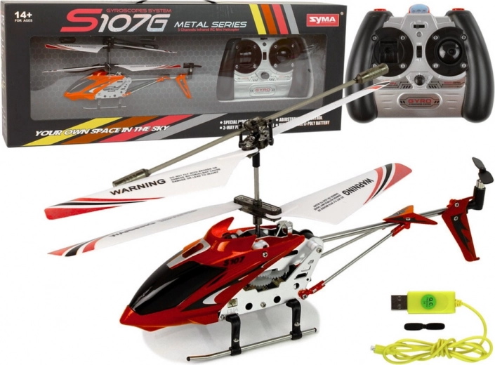 RC-helikopter güroskoobiga SYMA S107G punane