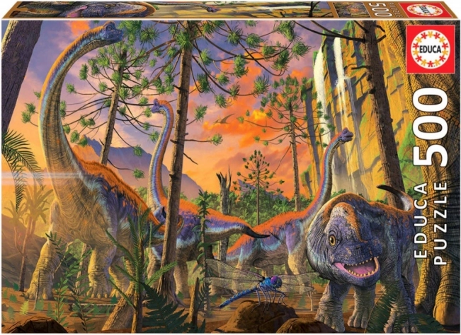 Puzzle EDUCA uudishimulik dinosaurus – 500 tükki