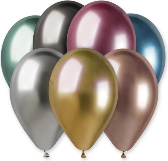 Gemar latex balloon 33 cm with chrome shine – assorted colors - 1 piece