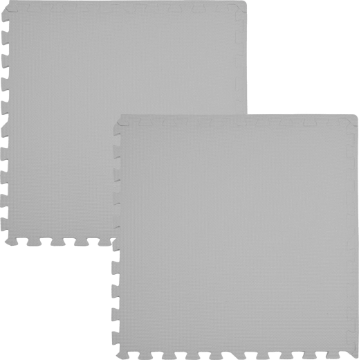 Soft foam mat HUMBI 120 × 60, large waterproof puzzle, grey, 2 pcs