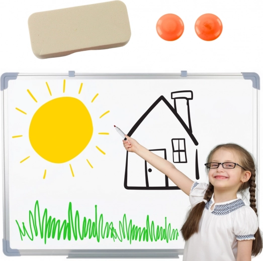 Magnetic dry-erase board 45 × 60 cm with eraser and 2 magnets