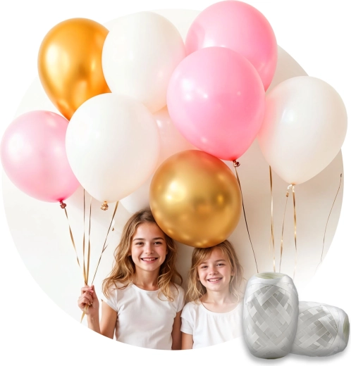Complete set with balloons and ribbon