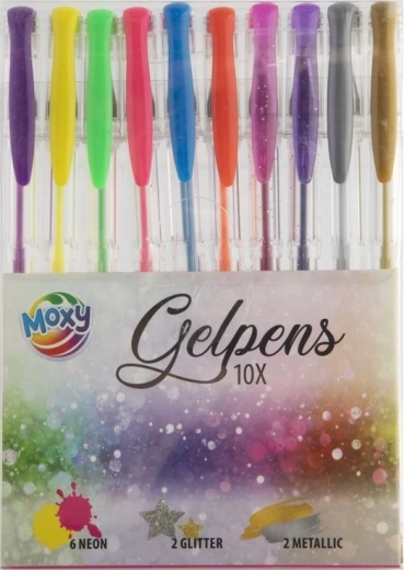 Moxy geelpliiatsite komplekt 10 tk – metallik, pastelsed ja neoonvärvid