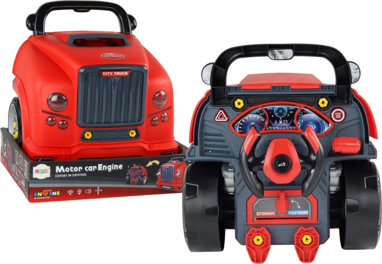 Red workshop children's toy - dismantling truck