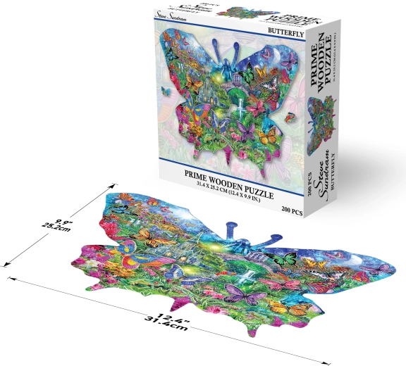 Puust pusle Liblikas 200 tükki Prime 3D