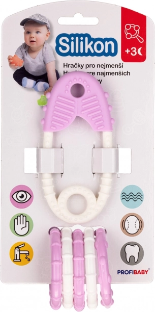 Silicone Teether Safety Pin with Charms