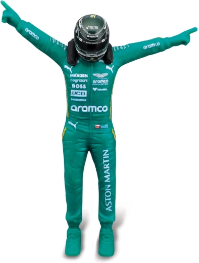 F1 sõitja figuur meisterlikus poosis