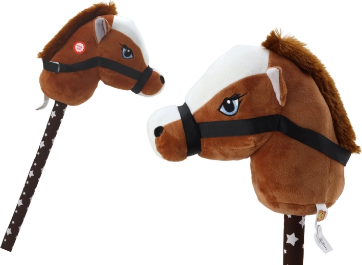 Hobby horse – plüüsist hobusepea kepi otsas helidega, tumepruun