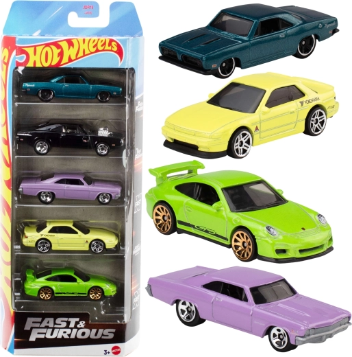 Hot Wheels Kiired ja vihased – 5 metallist automudeli komplekt