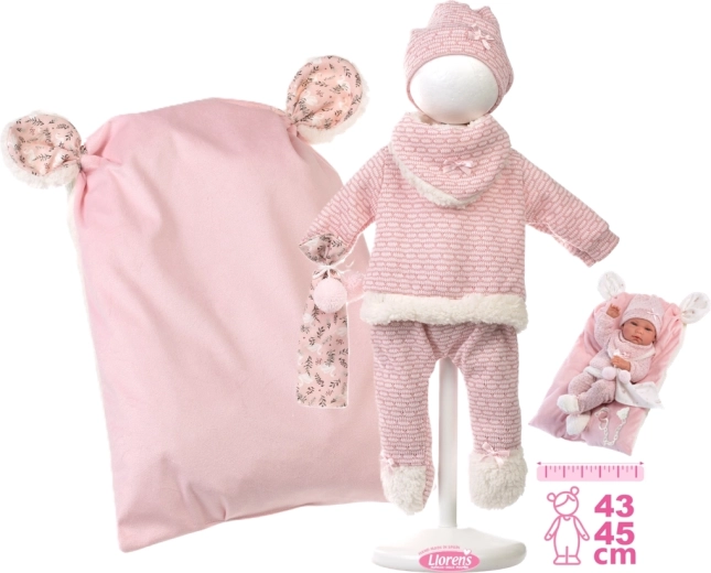 Llorens riietus komplekt nukule New Born 40–42 cm, 5-osaline talvine komplekt lisadega