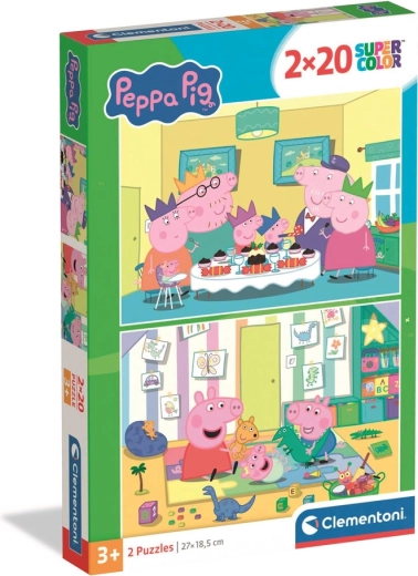 Puzzle 2x20 Super Color PEPPA PIG firmalt Clementoni