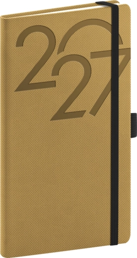 Notique taskupäevik Ajax 2027, kuldne 9 × 15,5 cm