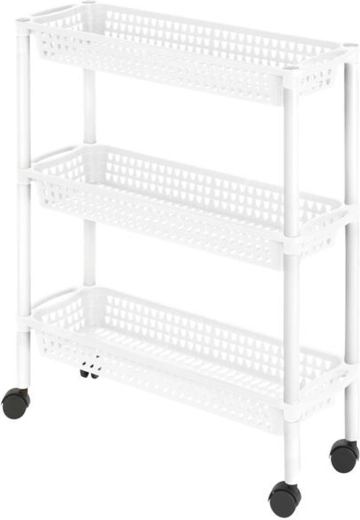 Heidrun plastic trolley shelf with 3 baskets 60 × 18 × 61 cm (assorted colors)
