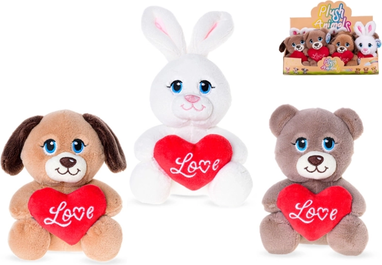 Plush animal with Love heart 15 cm