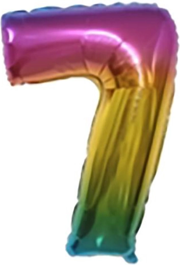 Foil balloon number 7 rainbow 30 cm TORO