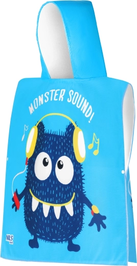 Laste mikrokiust kapuutsiga pontšo NILS aqua Monster Sound