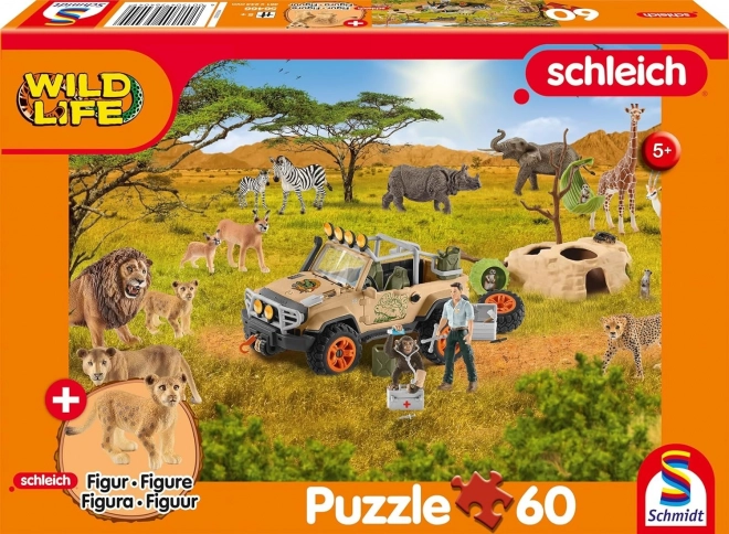 Schmidt pusle Schleich savannis 60 tükki + SCHLEICH figuur