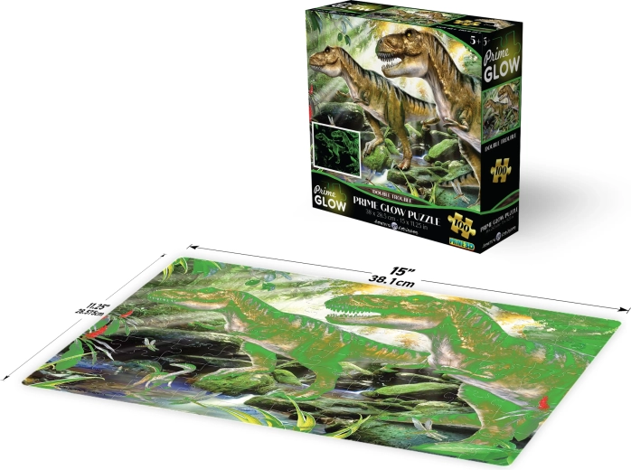 Helendav 3D pusle – kahekordne dinosauruste katastroof, 100 tükki
