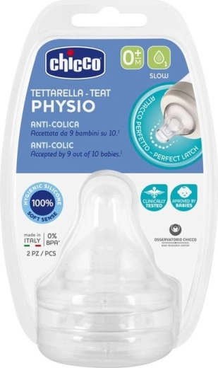 Chicco Physio lutipudelilutt aeglase vooluga 0k+, 2 tk