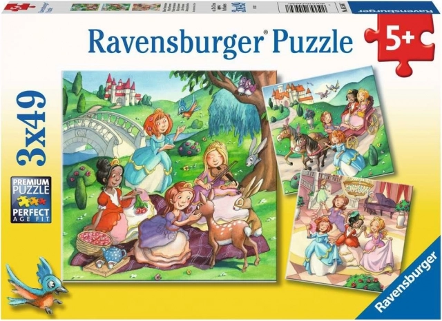 Puzzle Väikesed printsessid 3×49 tükki RAVENSBURGER