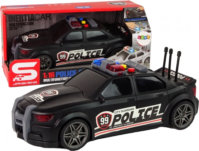 Police Sports Car 1:16, black with sound