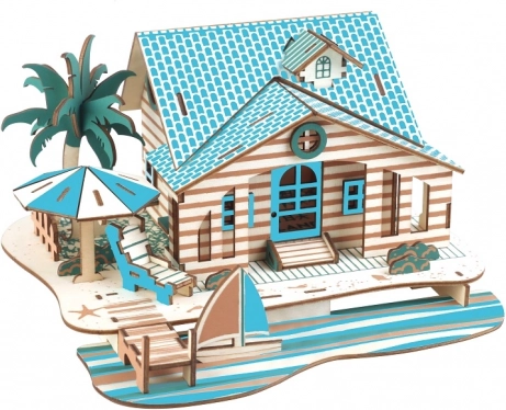 Woodcraft puidust 3D pusle Bali villa