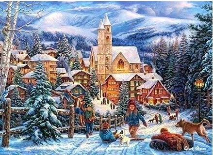 Puzzle Sledding into the City