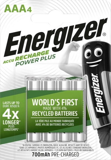 Energizer Power Plus AAA laetavad patareid 700 mAh, 4 tk