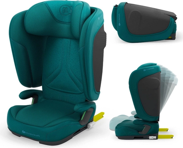Kinderkraft kokkupandav turvatool Unity 2 i-Size 100–150 cm green