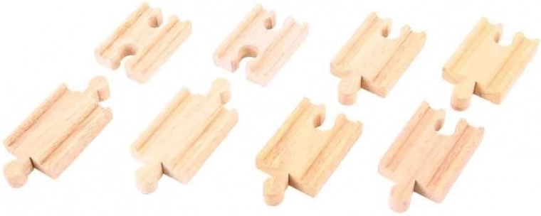 Puidust rööbaste ühendusdetailid 7 cm (8 tk) BIGJIGS RAIL