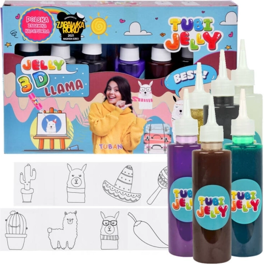 Tubi Jelly loovkomplekt Laama 6 värvi geelkujukesed