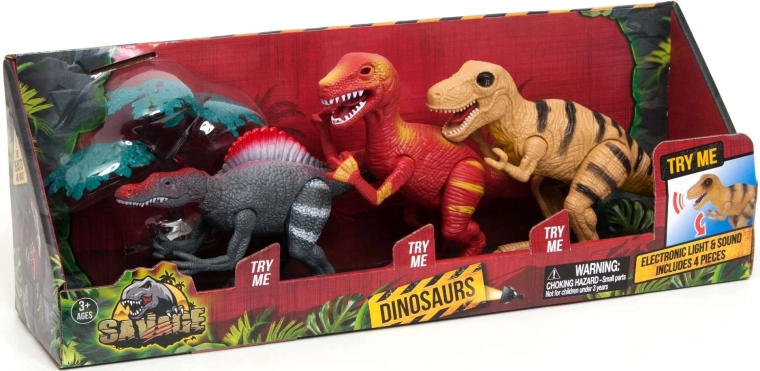 Kolm dinosaurust ja puuke ühes pakendis