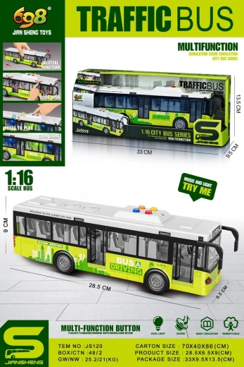 Interactive Green Bus with Lights and Sounds 1:16
