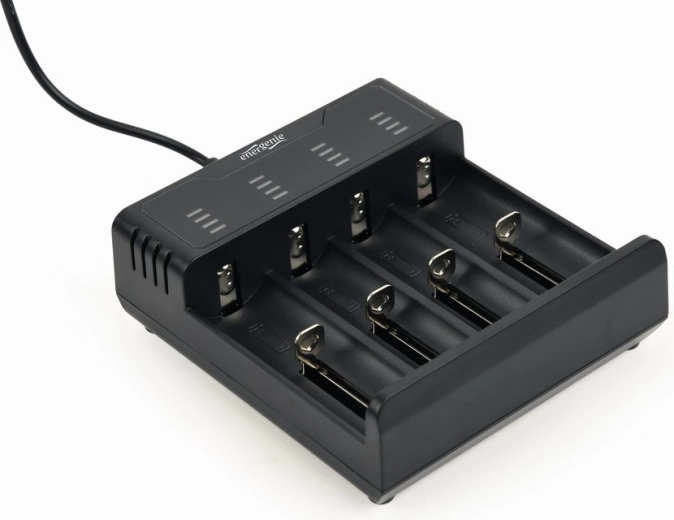 USB-laadija Ni‑MH ja Li‑ion akudele, must