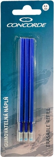 Täitesüdamikud kustutatavale pastakale CONCORDE, sinised, 0,5 mm, 3 tk