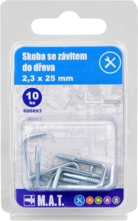 Puukruvikeerega klamber 25 × 2,3 mm, tsingitud (10 tk)