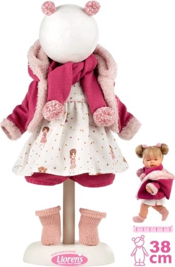 Llorens nuku riietekomplekt 38 cm – talvine roosa komplekt 6 osaga