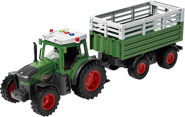 Tractor with Trailer and Light and Sound Effects, 42 cm