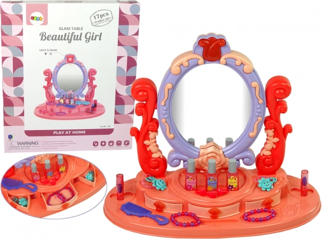 Vanity Table with Light and Sound Effects Rose