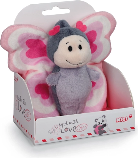Nici plüüsist liblikas Love kinkekarbis 10 cm