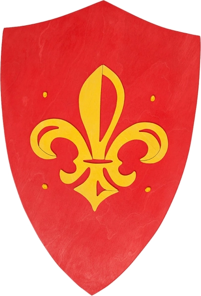 Laste puidust kilp FAUNA ANJOU – punane, 36 × 25 cm