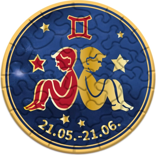 Round Zodiac Puzzle Gemini 33 Pieces