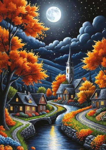 Pusle ART PUZZLE Võlumaagiline sügisöö 1000 tükki