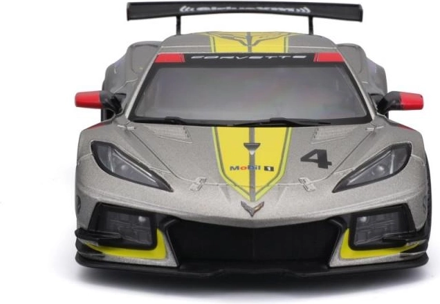Metallist automudel 1:24 Bburago Corvette C8.R 2020 võidusõiduauto – kollane