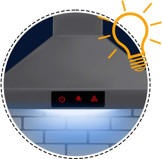 Illuminated hood with control panel