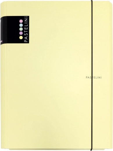 3-flap laminated folder with elastic band Pastelini – yellow