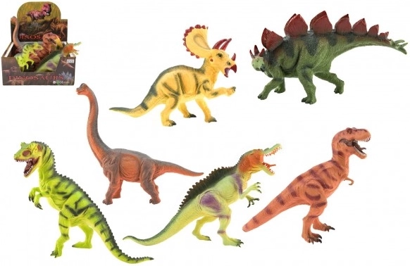 Set of Plastic Dinosaurs 25–32 cm, 6 Figures in a Box