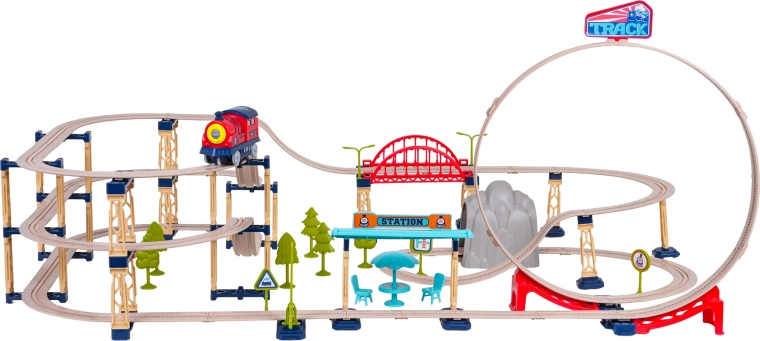 Mega Construction Set Train Track 146 Pieces with Accessories