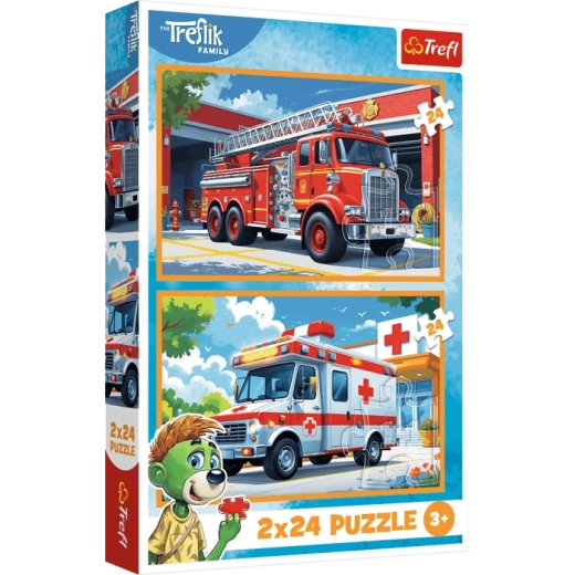 Puslede komplekt 2×24 tükki – tuletõrjeauto ja kiirabi